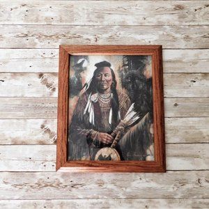 Vintage Framed Art - Ruane Manning - Native American Print